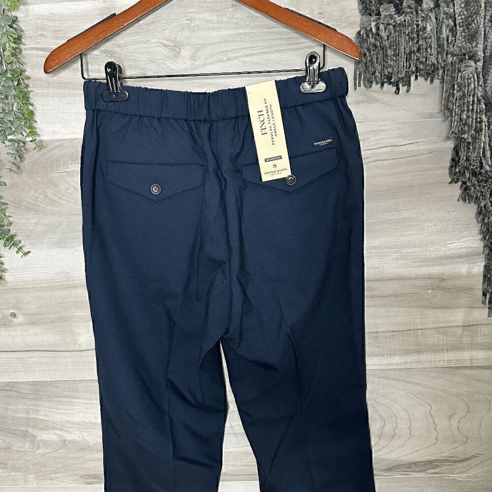 Scotch and Soda Mens Navy Wool Finch Tapered Fit Ankle Length Pants Size Small - Picture 7 of 12